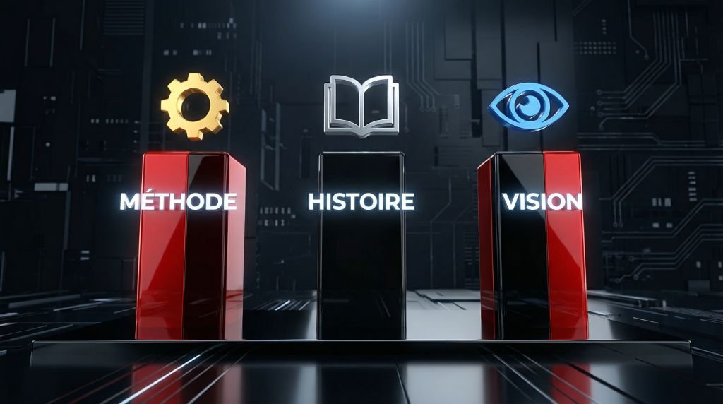 Les 3 piliers : Méthode, Histoire, Vision